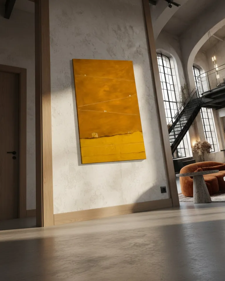 Mockup de STRATA V — QUINQUE mostrado en un contexto de presentación interior.